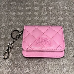 Steve Madden Pink Quilted Keychain Wallet